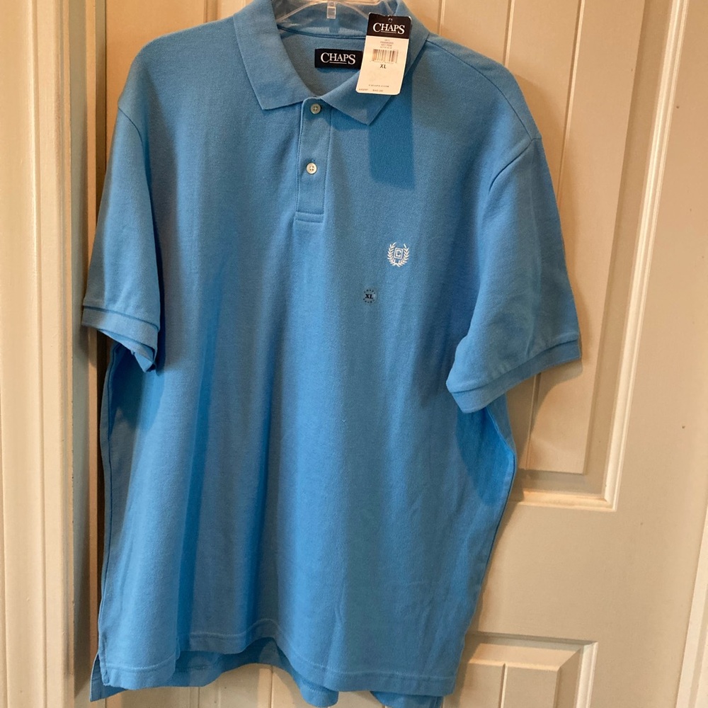 NWT Chaps Men's Blue Polo Shirt Sz XL